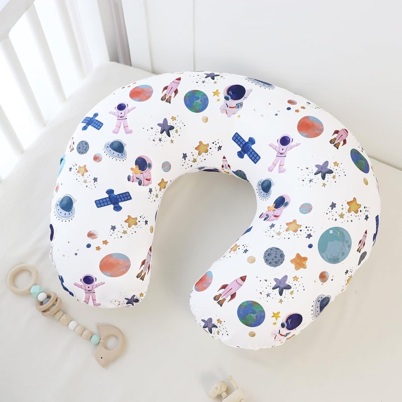 DAYEEBALL Nursing Pillow Cover, Removable Nursing Covers for Breastfeeding Pillows, Stretchy and Soft Fit for Baby Girls Boys Newborn, White Space(Only Cover) - Image 4